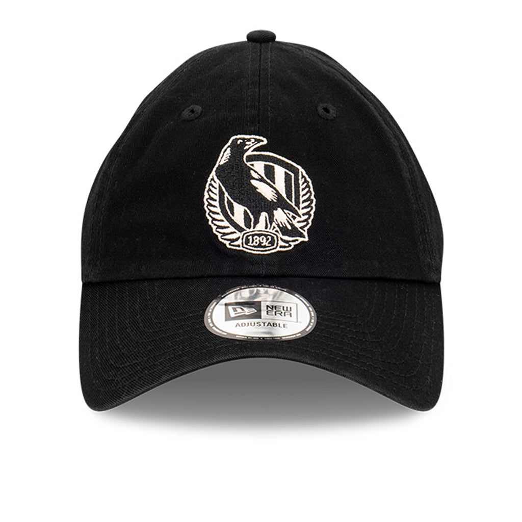 Collingwood Magpies Hat - 2022 AFL Black Stone Casual Classic - New Era