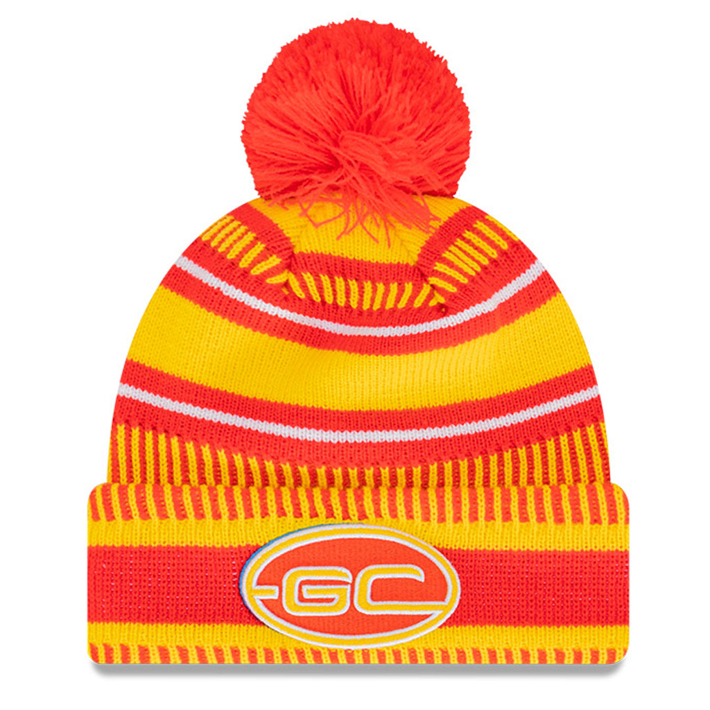 Gold Coast Suns Beanie - 2022 AFL Established Date Pom Knit - New Era