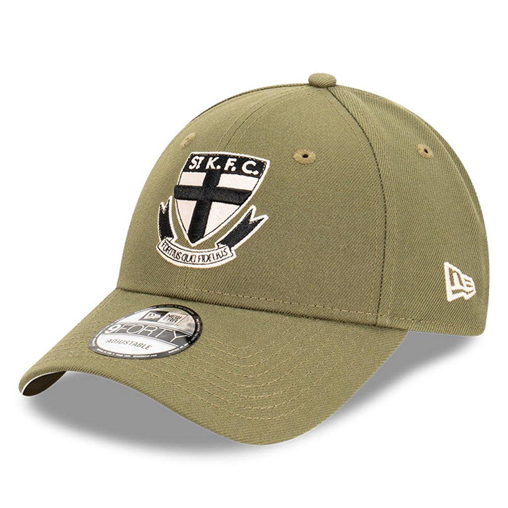 St Kilda Saints Hat - 2022 AFL Olive Stone Black 9Forty - New Era