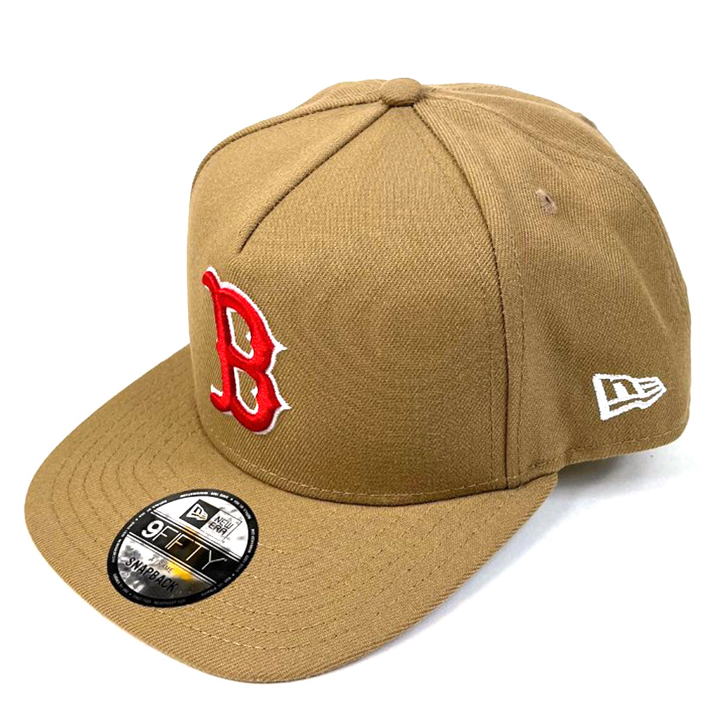 Boston Red Sox Hat Khaki Core A Frame Snapback New Era