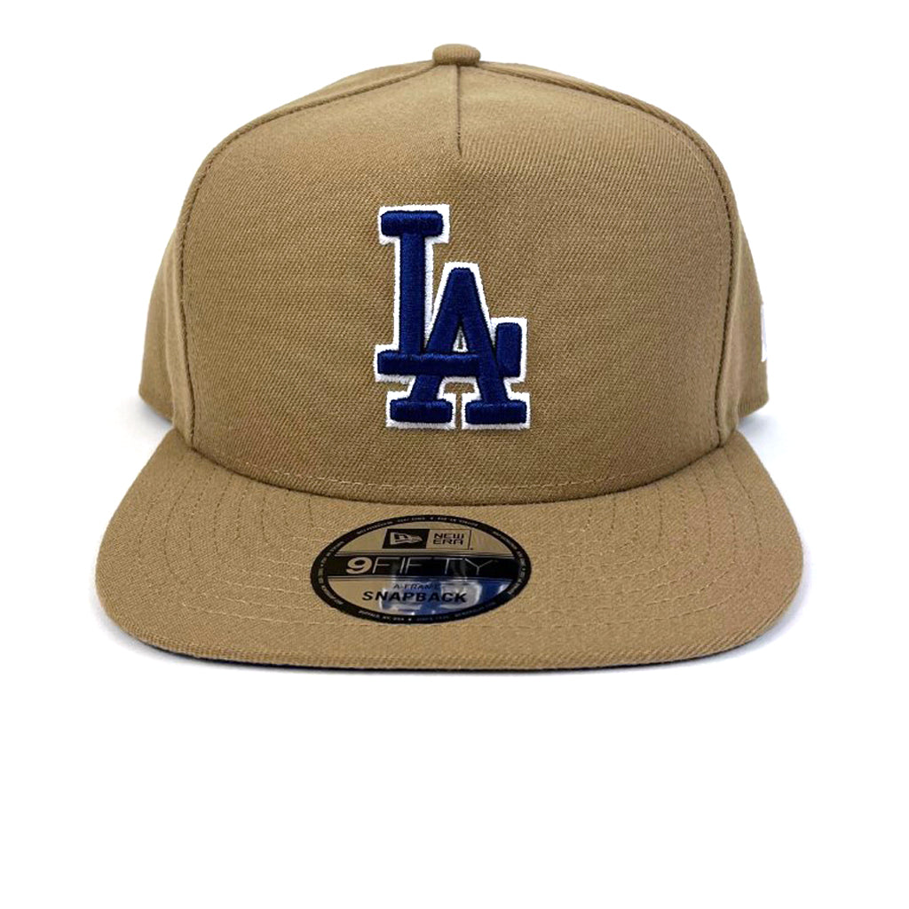LA Dodgers Hat Khaki Core A Frame Snapback New Era