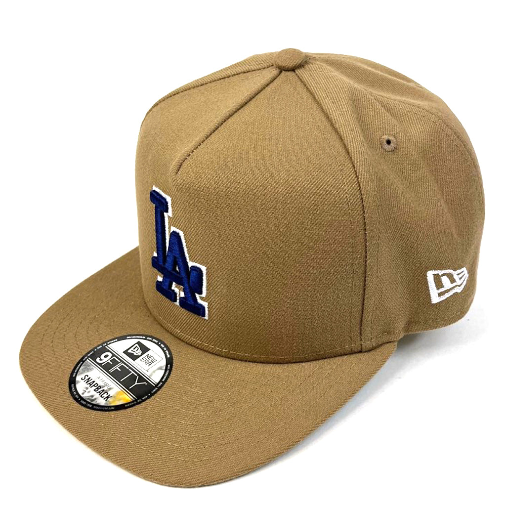 LA Dodgers Hat Khaki Core A Frame Snapback New Era