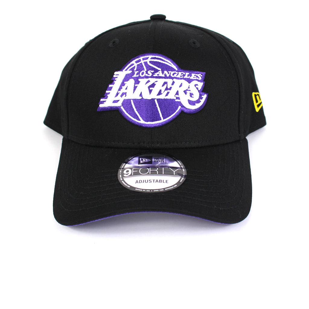 LA Lakers Hat Black Team Stripes Strapback New Era