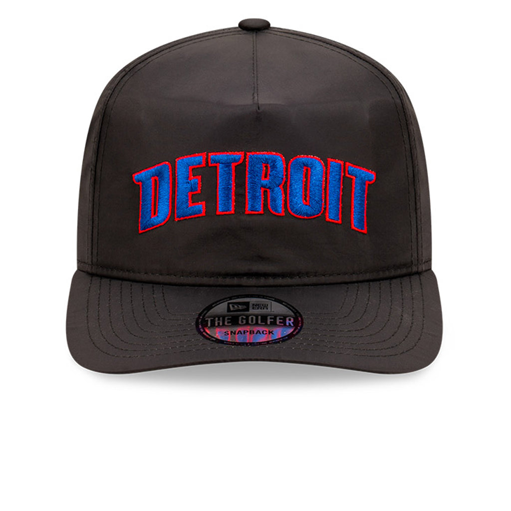 Detroit Pistons Hat Black The Golfer Wordmark Strapback New Era