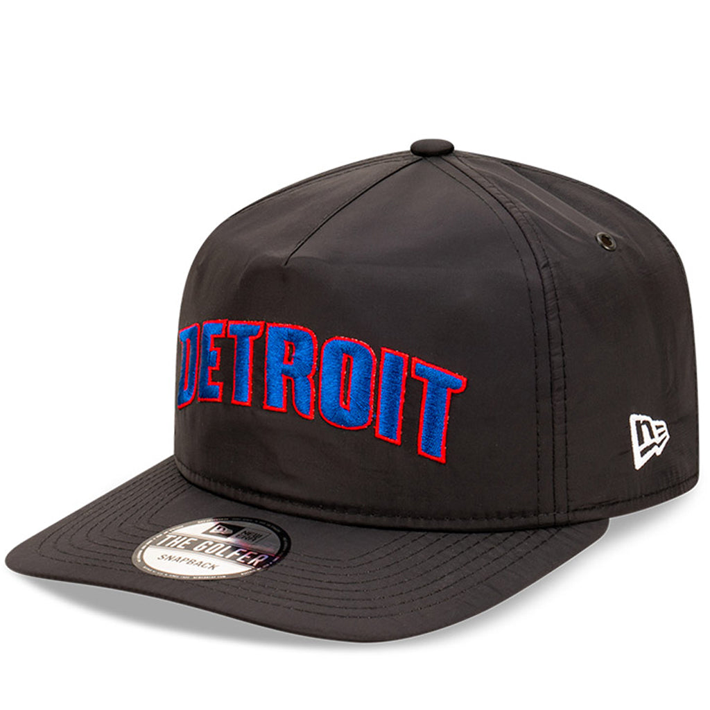Detroit Pistons Hat Black The Golfer Wordmark Strapback New Era