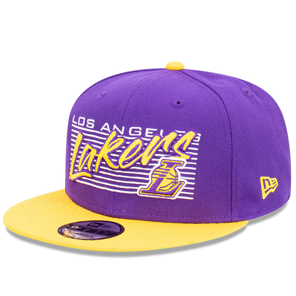 Los Angeles Lakers Vintage White Classic Redline Snapback - Throwback