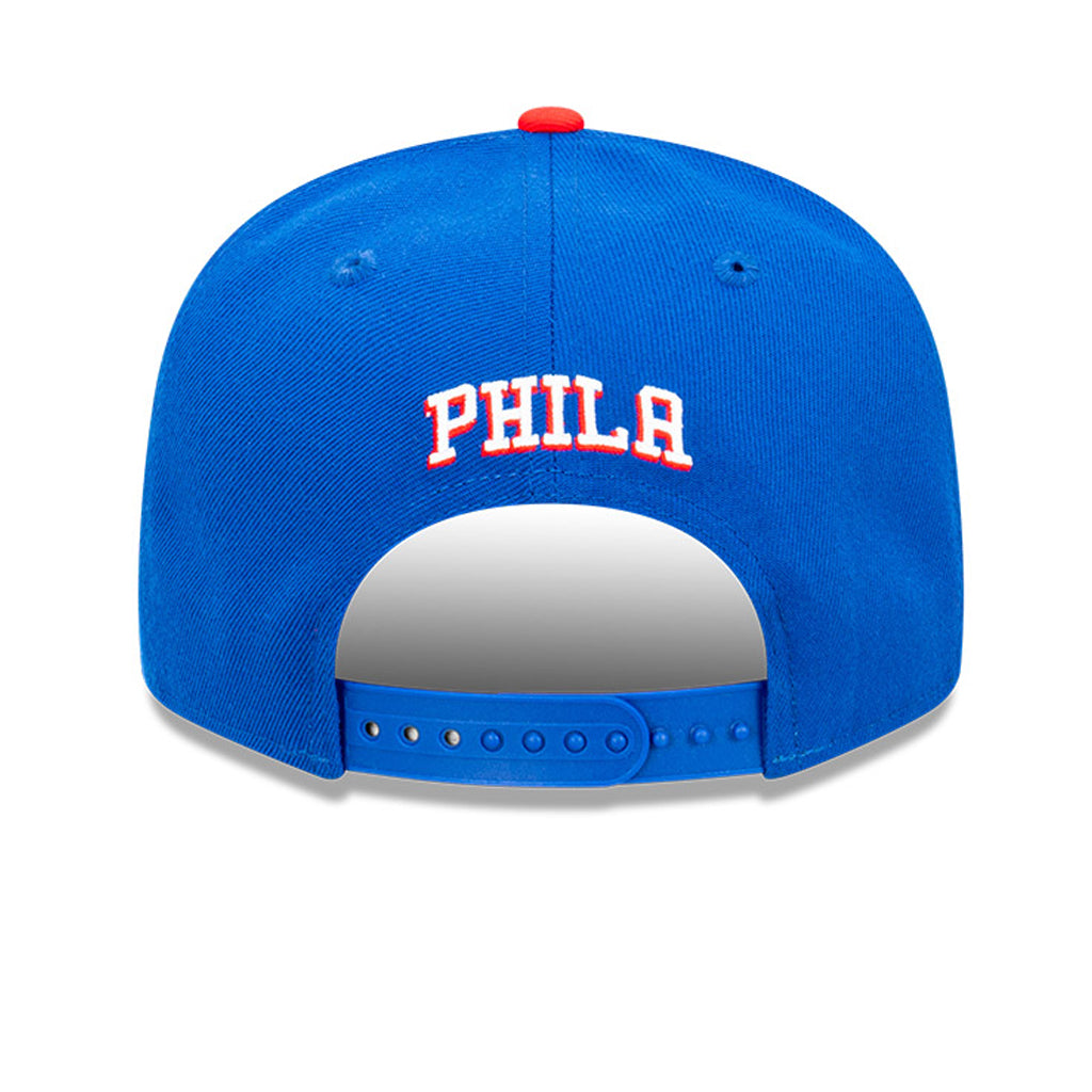 Philadelphia 76ers Hat - Navy Retro Script Box 9Fifty Snapback New Era