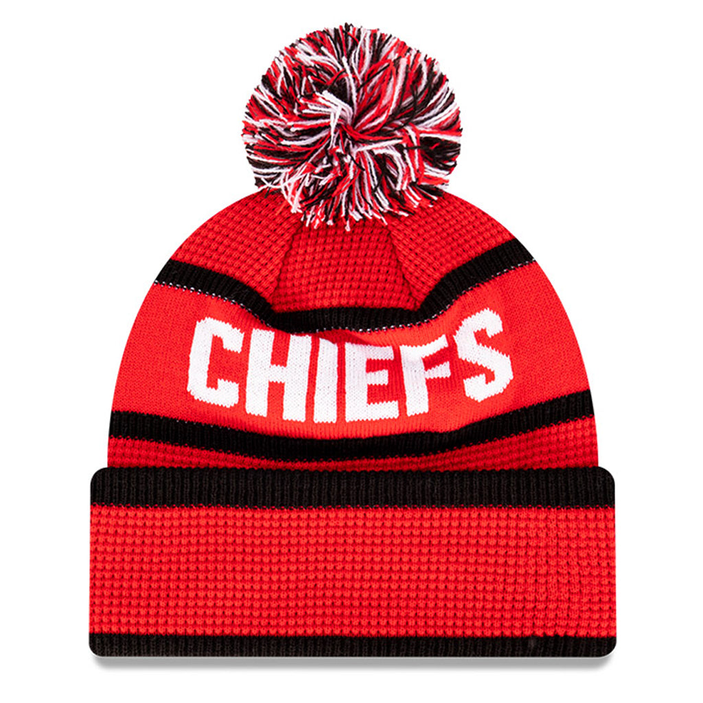 Kansas City Chiefs Beanie - Red NFL 2022 Waffle Pom Knit - New Era