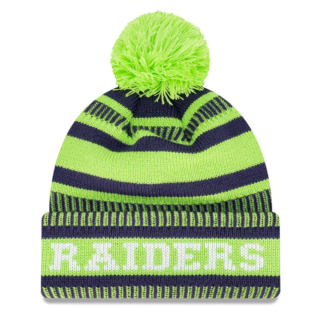 Canberra Raiders Beanie - 2022 NRL Cuff Wordmark Pom Knit - New Era