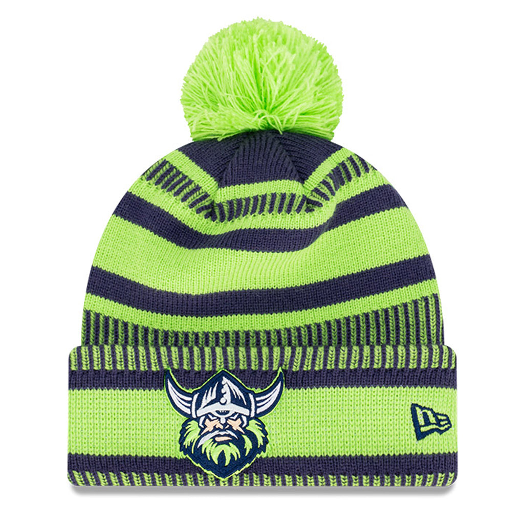 Canberra Raiders Beanie - 2022 NRL Cuff Wordmark Pom Knit - New Era