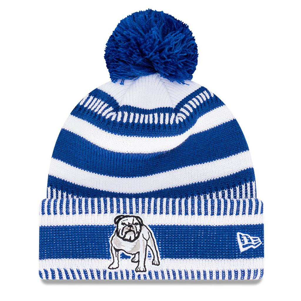 Canterbury-Bankstown Bulldogs Beanie - 2022 NRL Cuff Wordmark Pom Knit - New Era