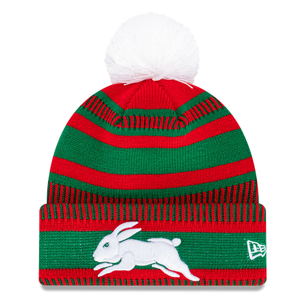 South Sydney Rabbitohs Beanie - 2022 NRL Cuff Wordmark Pom Knit - New Era