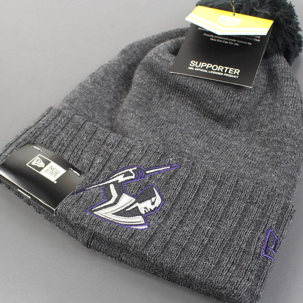 Melbourne Storm Beanie Black Pop Knit NRL 2021 Winter Collection New Era