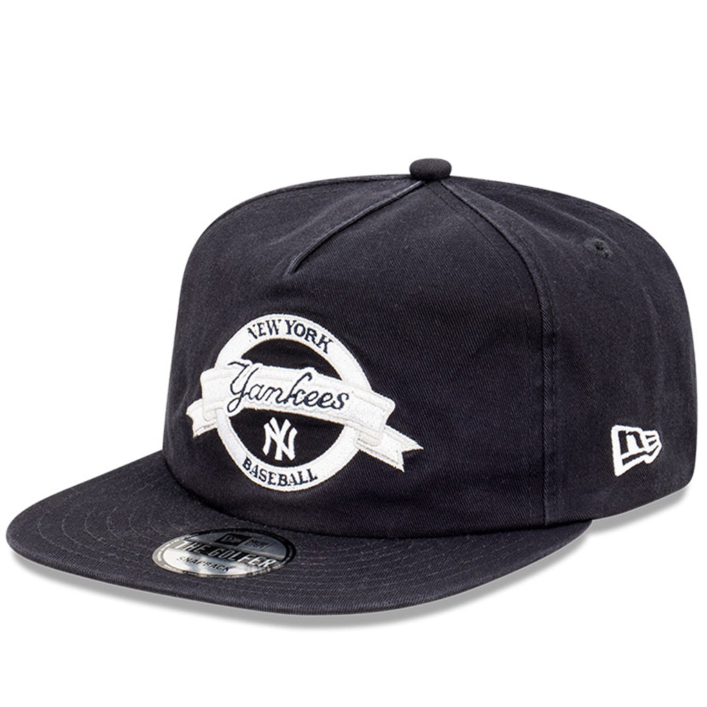 New York Yankees Hat - Navy The Golfer Banner Logo Snapback - New Era