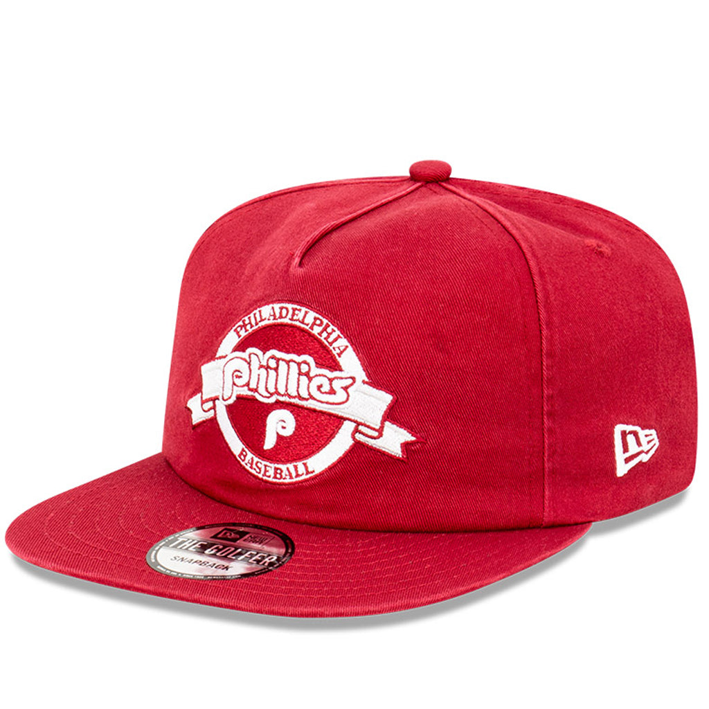 Philadelphia Phillies Hat - Red The Golfer Banner Logo Snapback - New Era