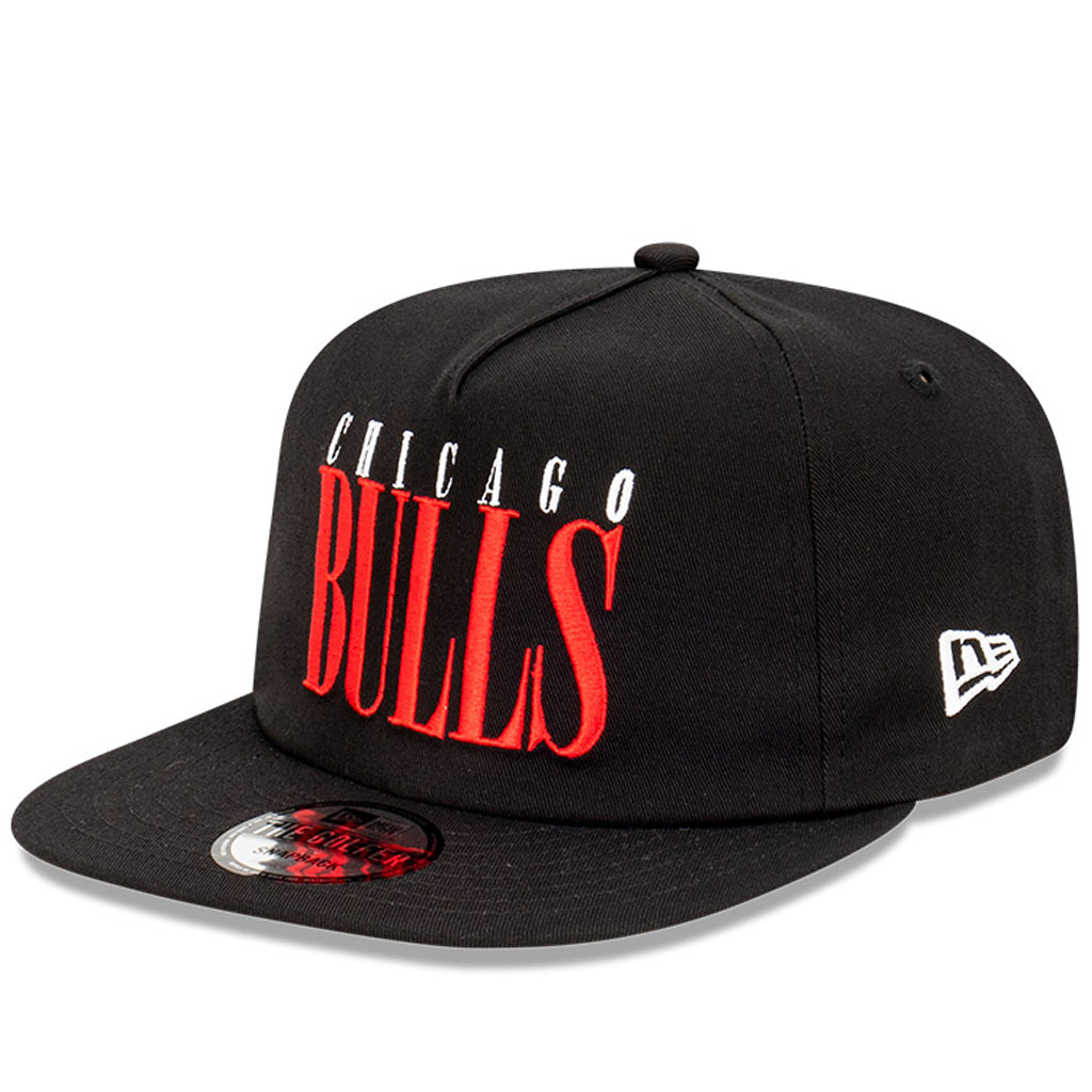 Chicago Bulls Hat - Black The Golfer Classic Logo Snapback - New Era