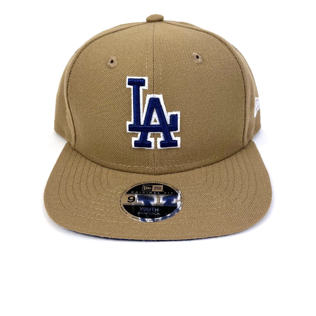 LA Dodgers Youth Hat - Khaki Core Snapback - New Era Australia