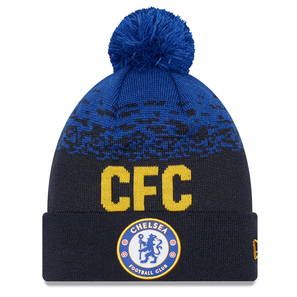 Chelsea FC Beanie - 2022 EPL Navy Bobble Cuff - New Era