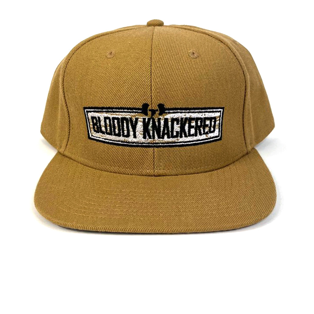 Yeah Mate Brown Bloody Knackered Logo Snapback Cap