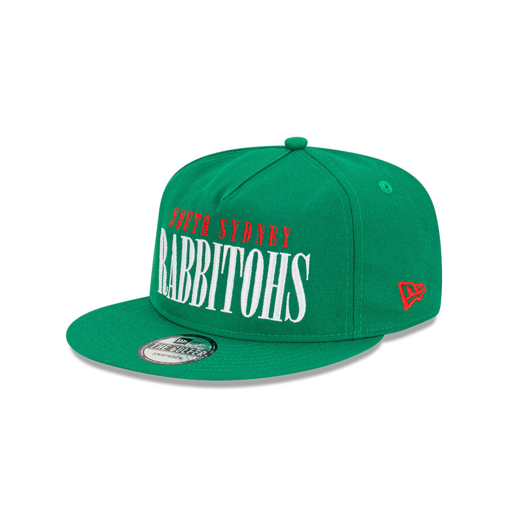South Sydney Rabbitohs Hat - NRL Green Tall Text The Golfer Snapback Cap - New Era